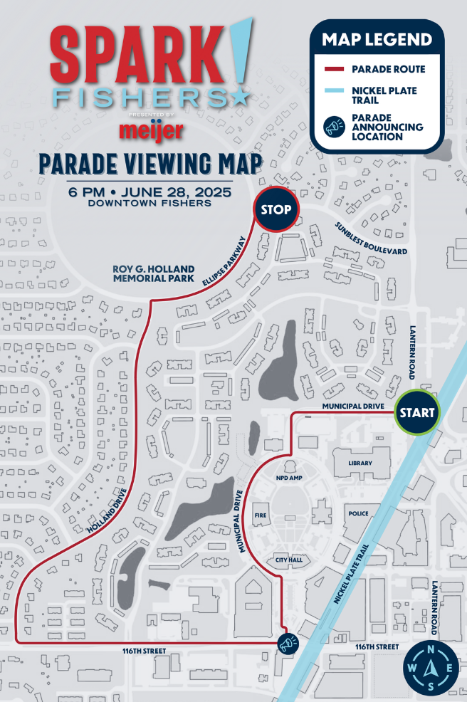 Spark Fishers 2025 parade map
